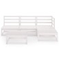 vidaXL Set Divani da Giardino 5 pz Bianco in Legno Massello di Pino vidaXL Set Divani da Giardino 5 pz Bianco in Legno Massello di Pino