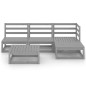 vidaXL Set Divani da Giardino 5 pz Grigio in Legno Massello di Pino