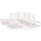 vidaXL Set Divani da Giardino 6 pz Bianco in Legno Massello di Pino vidaXL Set Divani da Giardino 6 pz Bianco in Legno Massello di Pino