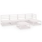 vidaXL Set Divani da Giardino 6 pz Bianco in Legno Massello di Pino