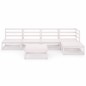 vidaXL Set Divani da Giardino 6 pz Bianco in Legno Massello di Pino