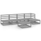 vidaXL Set Divani da Giardino 6 pz Grigio in Legno Massello di Pino