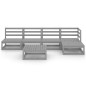 vidaXL Set Divani da Giardino 6 pz Grigio in Legno Massello di Pino