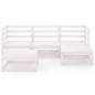 vidaXL Set Divani da Giardino 5 pz Bianco in Legno Massello di Pino