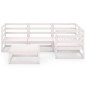 vidaXL Set Divani da Giardino 5 pz Bianco in Legno Massello di Pino vidaXL Set Divani da Giardino 5 pz Bianco in Legno Massello di Pino