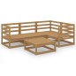 vidaXL Set Divani da Giardino 5 pz Miele in Legno Massello di Pino vidaXL Set Divani da Giardino 5 pz Miele in Legno Massello di Pino