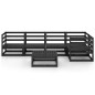 vidaXL Set Divani da Giardino 6 pz Nero in Legno Massello di Pino