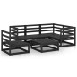 vidaXL Set Divani da Giardino 6 pz Nero in Legno Massello di Pino vidaXL Set Divani da Giardino 6 pz Nero in Legno Massello di Pino