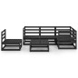 vidaXL Set Divani da Giardino 6 pz Nero in Legno Massello di Pino vidaXL Set Divani da Giardino 6 pz Nero in Legno Massello di Pino
