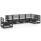 vidaXL Set Divani da Giardino 6 pz Nero in Legno Massello di Pino vidaXL Set Divani da Giardino 6 pz Nero in Legno Massello di Pino