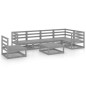 vidaXL Set Divani da Giardino 7 pz Grigi in Legno Massello di Pino vidaXL Set Divani da Giardino 7 pz Grigi in Legno Massello di Pino