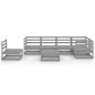 vidaXL Set Divani da Giardino 7 pz Grigi in Legno Massello di Pino vidaXL Set Divani da Giardino 7 pz Grigi in Legno Massello di Pino