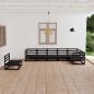 vidaXL Set Divani da Giardino 7 pz Nero in Legno Massello di Pino vidaXL Set Divani da Giardino 7 pz Nero in Legno Massello di Pino