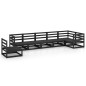 vidaXL Set Divani da Giardino 7 pz Nero in Legno Massello di Pino vidaXL Set Divani da Giardino 7 pz Nero in Legno Massello di Pino