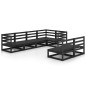 vidaXL Set Divani da Giardino 7 pz Nero in Legno Massello di Pino vidaXL Set Divani da Giardino 7 pz Nero in Legno Massello di Pino