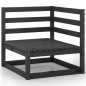 vidaXL Set Divani da Giardino 7 pz Nero in Legno Massello di Pino vidaXL Set Divani da Giardino 7 pz Nero in Legno Massello di Pino