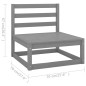 vidaXL Set Divani da Giardino 7 pz Grigi in Legno Massello di Pino