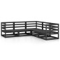 vidaXL Set Divani da Giardino 5 pz Nero in Legno Massello di Pino vidaXL Set Divani da Giardino 5 pz Nero in Legno Massello di Pino