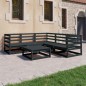 vidaXL Set Divani da Giardino 6 pz Nero in Legno Massello di Pino vidaXL Set Divani da Giardino 6 pz Nero in Legno Massello di Pino