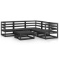 vidaXL Set Divani da Giardino 6 pz Nero in Legno Massello di Pino vidaXL Set Divani da Giardino 6 pz Nero in Legno Massello di Pino