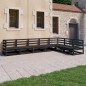 vidaXL Set Divani da Giardino 7 pz Nero in Legno Massello di Pino vidaXL Set Divani da Giardino 7 pz Nero in Legno Massello di Pino