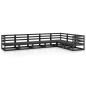 vidaXL Set Divani da Giardino 7 pz Nero in Legno Massello di Pino vidaXL Set Divani da Giardino 7 pz Nero in Legno Massello di Pino