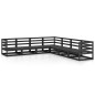 vidaXL Set Divani da Giardino 7 pz Nero in Legno Massello di Pino vidaXL Set Divani da Giardino 7 pz Nero in Legno Massello di Pino