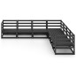 vidaXL Set Divani da Giardino 7 pz Nero in Legno Massello di Pino vidaXL Set Divani da Giardino 7 pz Nero in Legno Massello di Pino
