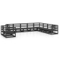 vidaXL Set Divani da Giardino 10 pz Nero in Legno Massello di Pino vidaXL Set Divani da Giardino 10 pz Nero in Legno Massello di Pino