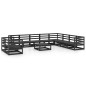 vidaXL Set Divani da Giardino 11 pz Nero in Legno Massello di Pino vidaXL Set Divani da Giardino 11 pz Nero in Legno Massello di Pino