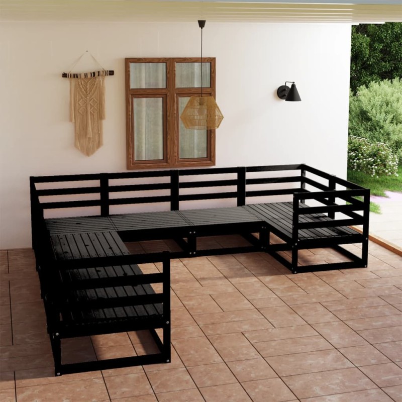vidaXL Set Divani da Giardino 8 pz in Legno Massello di Pino