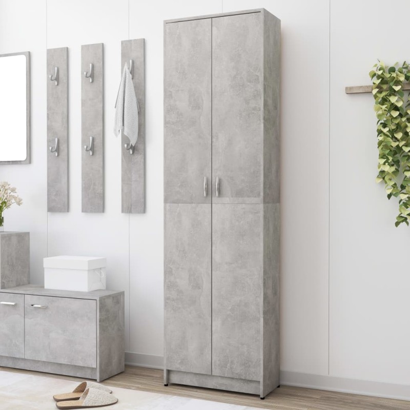 Armadio per Ingresso Grigio Cemento 55x25x189 cm in Truciolato Armadio per Ingresso Grigio Cemento 55x25x189 cm in Truciolato