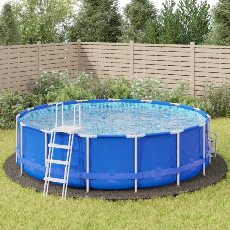 vidaXL Telo Sotto Piscina Grigio Chiaro Ø550 cm Geotessile Poliestere