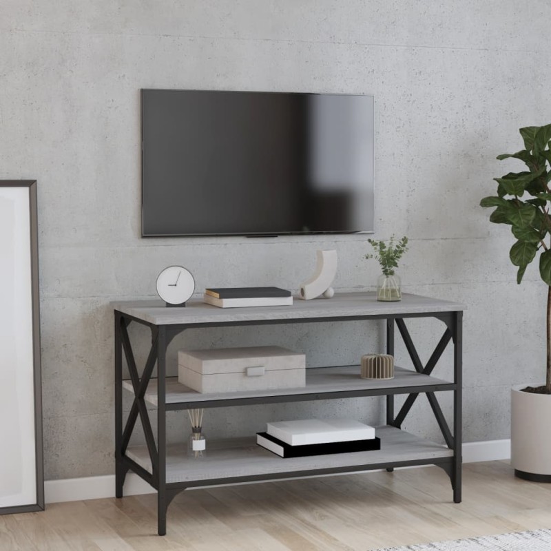 Mobile Porta TV Grigio Sonoma 80x40x50 cm in Legno Multistrato Mobile Porta TV Grigio Sonoma 80x40x50 cm in Legno Multistrato