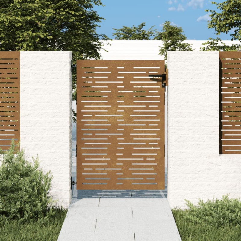 vidaXL Cancello da Giardino 85x150 cm Acciaio Corten Design Quadrato vidaXL Cancello da Giardino 85x150 cm Acciaio Corten Design Quadrato