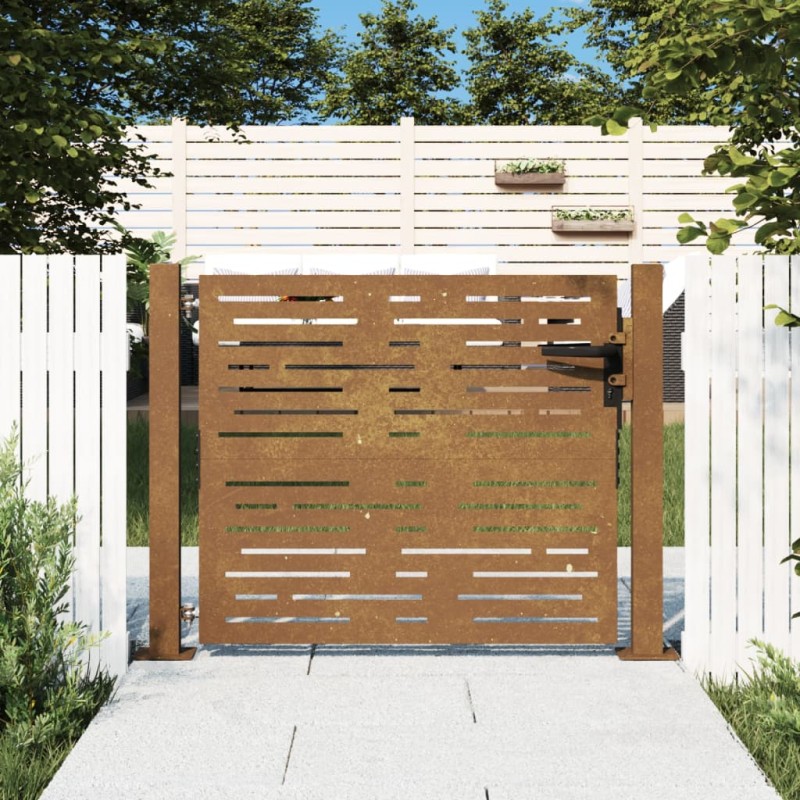 vidaXL Cancello da Giardino 105x80m in Acciaio Corten Design Quadrato vidaXL Cancello da Giardino 105x80m in Acciaio Corten Design Quadrato