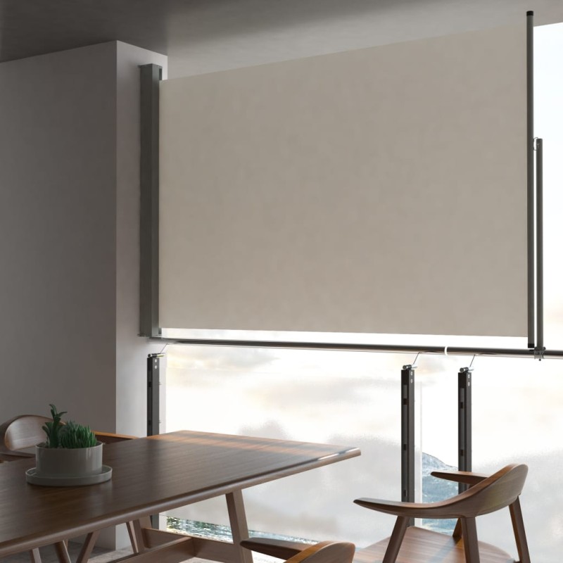 Tenda da Sole Laterale Retrattile 160 x 300 cm Crema Tenda da Sole Laterale Retrattile 160 x 300 cm Crema