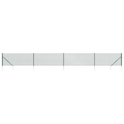 vidaXL Recinzione a Rete con Picchetti Ancoraggio Verde 1x10 m