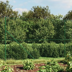 vidaXL Recinzione a Rete con Picchetti Ancoraggio Verde 1,4x10 m
