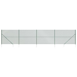 vidaXL Recinzione a Rete con Picchetti Ancoraggio Verde 2,2x10 m