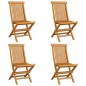 vidaXL Sedie da Giardino con Cuscini Azzurro 4 pz in Massello di Teak vidaXL Sedie da Giardino con Cuscini Azzurro 4 pz in Massello di Teak