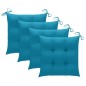 vidaXL Sedie da Giardino con Cuscini Azzurro 4 pz in Massello di Teak vidaXL Sedie da Giardino con Cuscini Azzurro 4 pz in Massello di Teak