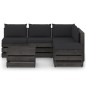 vidaXL Set Salotto da Giardino 6pz con Cuscini Legno Impregnato Grigio