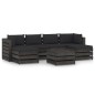 vidaXL Set Salotto da Giardino 7pz con Cuscini Legno Impregnato Grigio vidaXL Set Salotto da Giardino 7pz con Cuscini Legno Impregnato Grigio