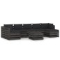vidaXL Set Salotto da Giardino con Cuscini 8pz Legno Impregnato Grigio vidaXL Set Salotto da Giardino con Cuscini 8pz Legno Impregnato Grigio