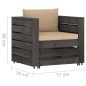 vidaXL Set Salotto da Giardino 7pz con Cuscini Legno Impregnato Grigio vidaXL Set Salotto da Giardino 7pz con Cuscini Legno Impregnato Grigio