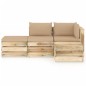 vidaXL Set Divani da Giardino con Cuscini 4 pz Legno Impregnato Verde vidaXL Set Divani da Giardino con Cuscini 4 pz Legno Impregnato Verde