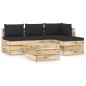 vidaXL Set Salotto da Giardino con Cuscini 5 pz Legno Impregnato Verde vidaXL Set Salotto da Giardino con Cuscini 5 pz Legno Impregnato Verde