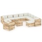 vidaXL Set Salotto da Giardino con Cuscini 12pz Legno Impregnato Verde vidaXL Set Salotto da Giardino con Cuscini 12pz Legno Impregnato Verde
