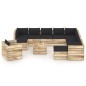 vidaXL Set Salotto da Giardino con Cuscini 12pz Legno Impregnato Verde vidaXL Set Salotto da Giardino con Cuscini 12pz Legno Impregnato Verde